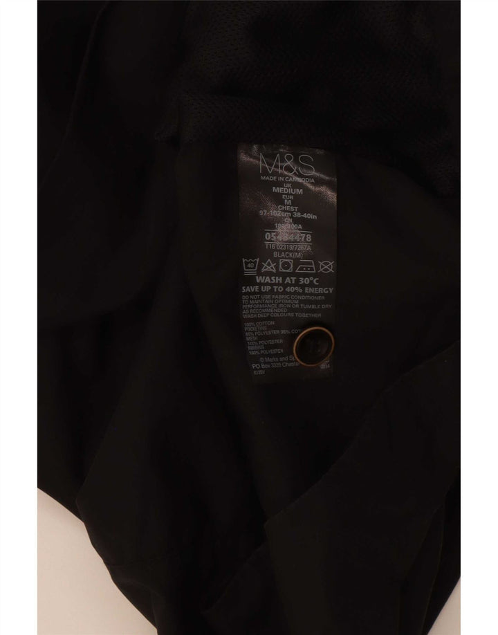 Marks & Spencer Mens Utility Jacket UK 38 Medium Black Cotton