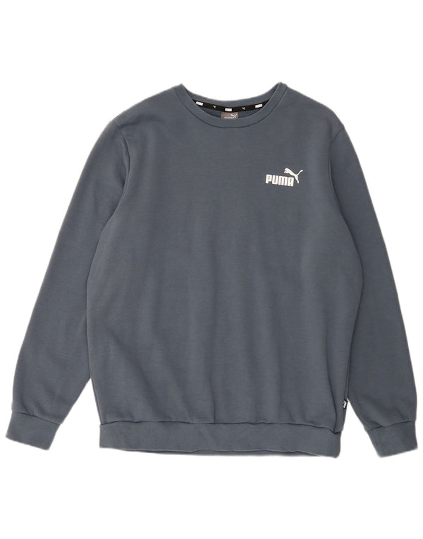 PUMA Mens Sweatshirt Jumper Large Navy Blue Cotton