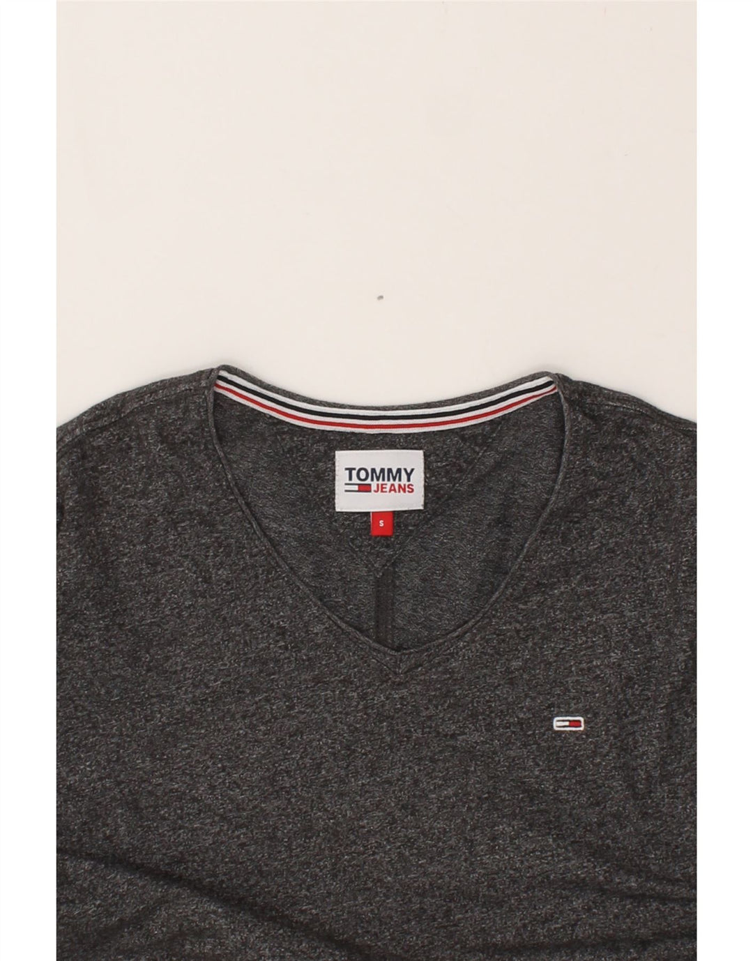 TOMMY HILFIGER Mens T-Shirt Top Small Grey Flecked Vintage Tommy Hilfiger and Second-Hand Tommy Hilfiger from Messina Hembry 