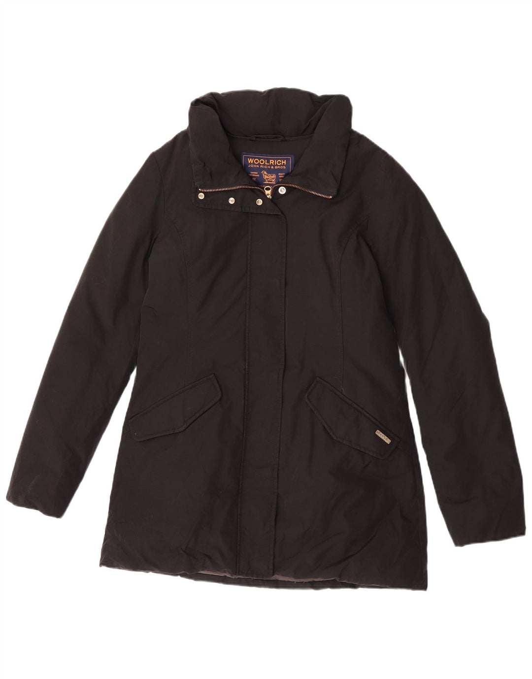 Woolrich Womens Padded Coat UK 10 Small Black Cotton