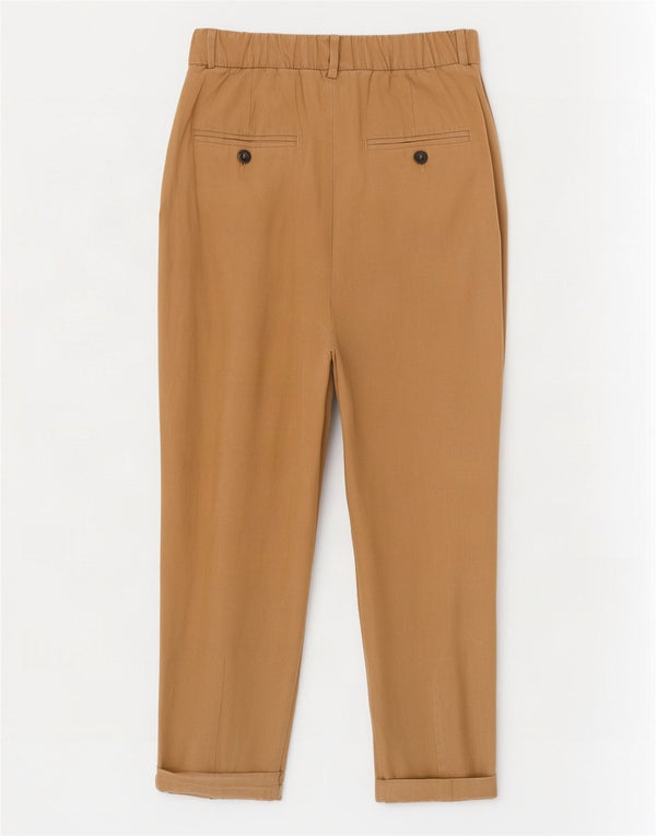 Zara Womens High Waist Tapered Chino Trousers XS W24 L21 Beige