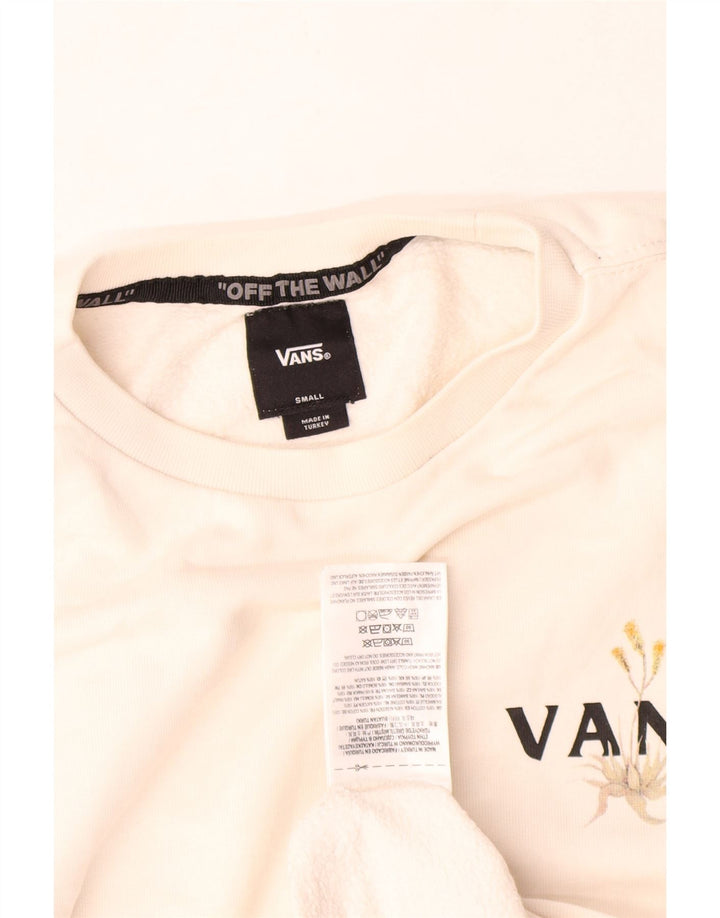 Vans Mens Graphic Sweatshirt Jumper Small White Cotton