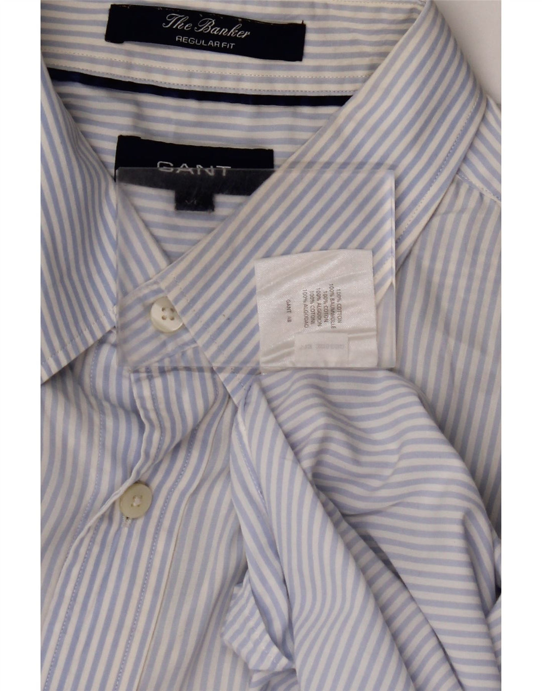GANT Mens Regular Fit Shirt XL Blue Pinstripe Cotton