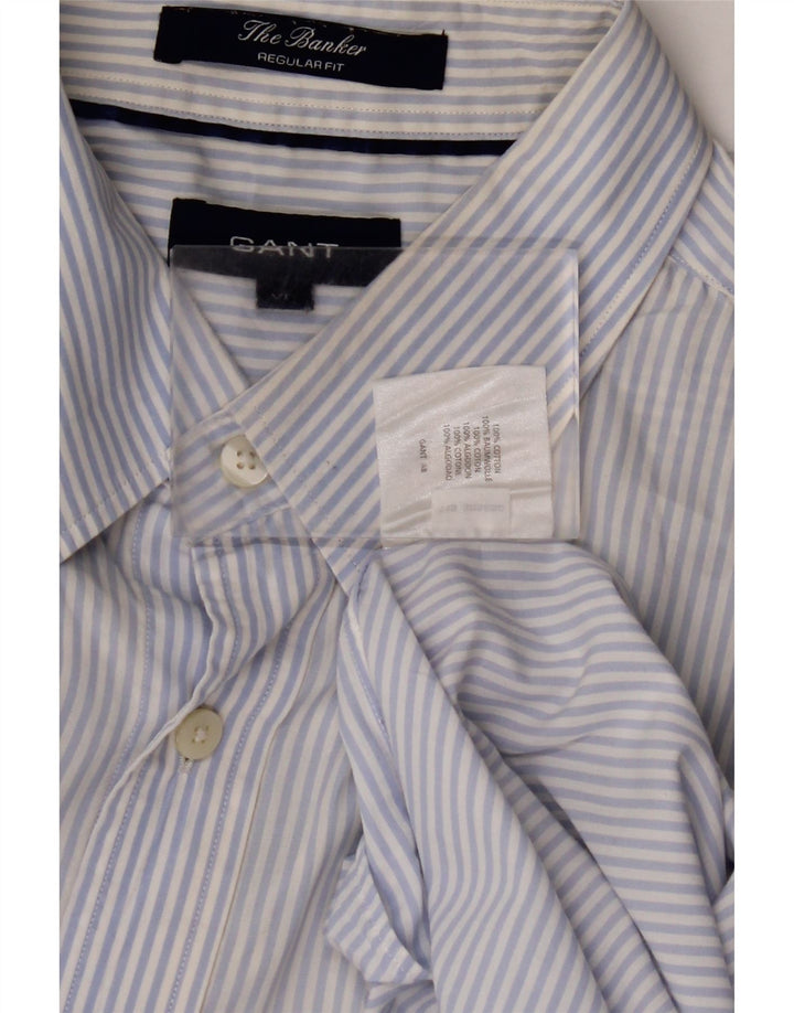 GANT Mens Regular Fit Shirt XL Blue Pinstripe Cotton