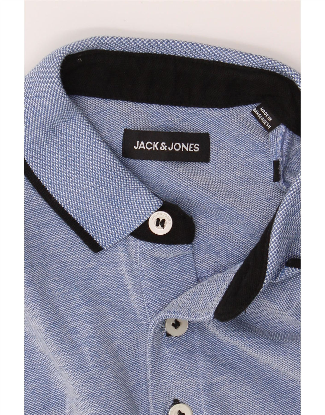 JACK & JONES Mens Polo Shirt Medium Blue Cotton Vintage Jack & Jones and Second-Hand Jack & Jones from Messina Hembry 