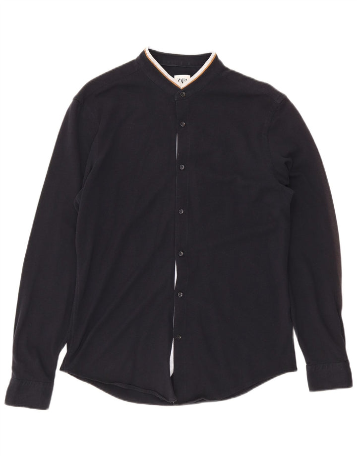 Zara Mens Shirt Medium Navy Blue
