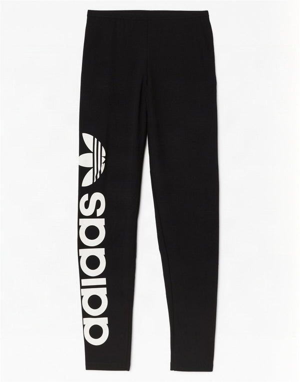 Adidas Womens Graphic Leggings UK 10 Small Black Cotton