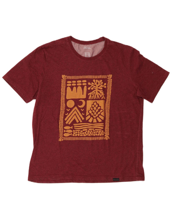 Decathlon Mens Graphic T-Shirt Top Large Burgundy