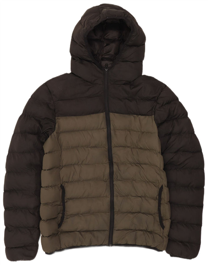 French Connection Womens Padded Jacket UK 14 Medium Khaki Polyester