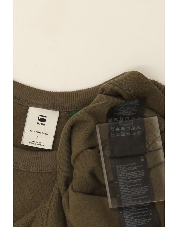 G-Star Mens Top Long Sleeve Large Khaki Cotton