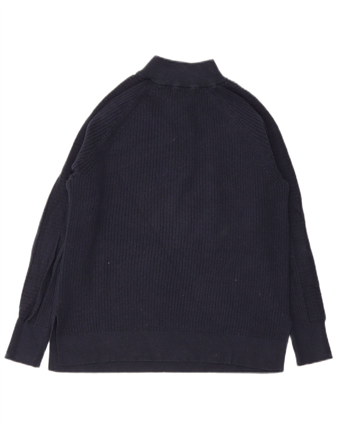 Marks & Spencer Womens Zip Neck Jumper Sweater UK 14 Medium Navy Blue