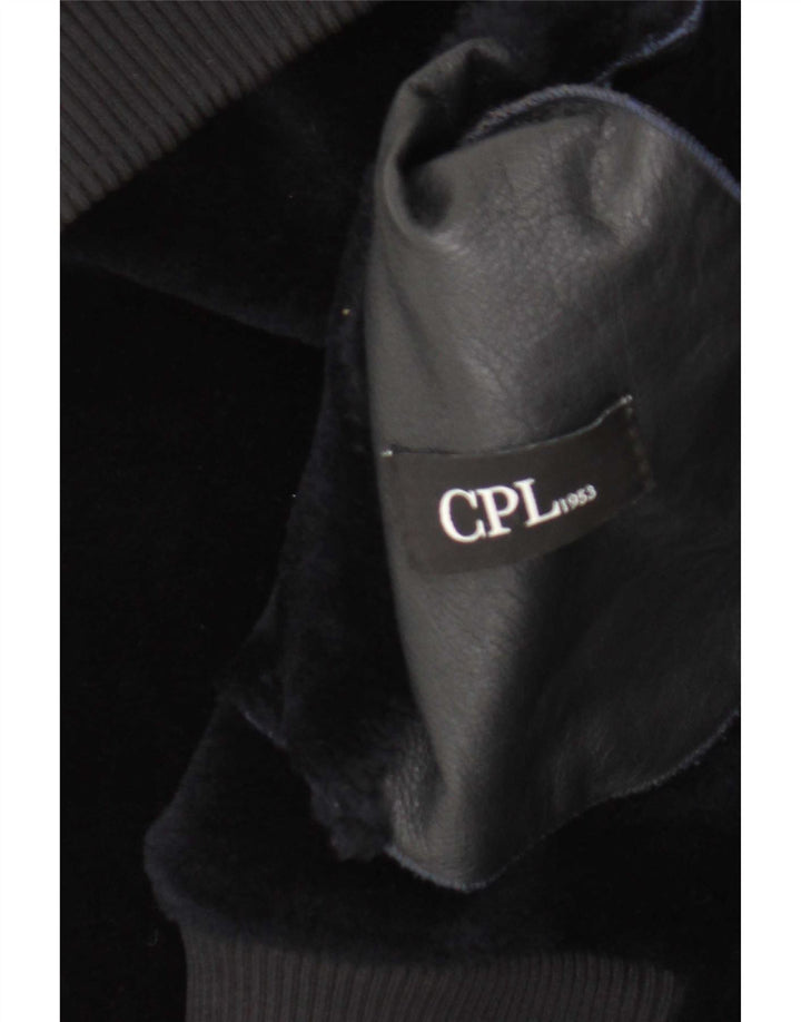 CPL1953 Womens Bomber Shearling Jacket UK 20 2XL  Navy Blue Shearling