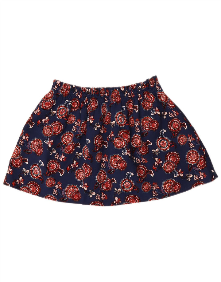 Zara Womens Mini Skirt Medium W28  Navy Blue Floral