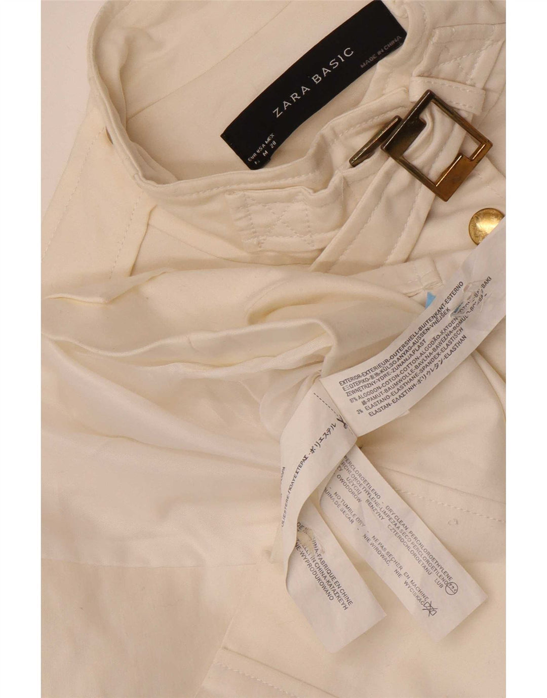 Zara Womens Utility Jacket UK 12 Medium White Cotton