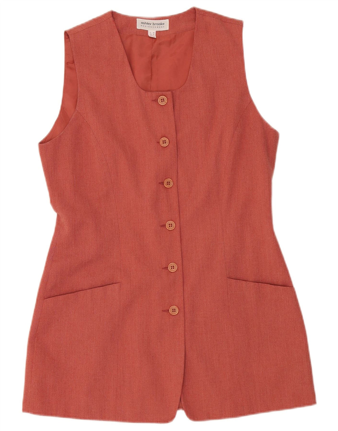 ASHLEY BROOKE Womens Waistcoat UK 12 Medium Red