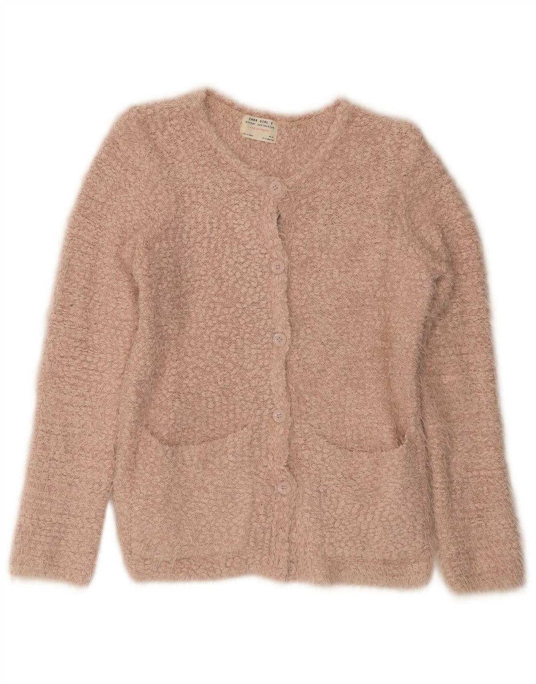 ZARA Girls Cardigan Sweater 13-14 Years Pink Polyester