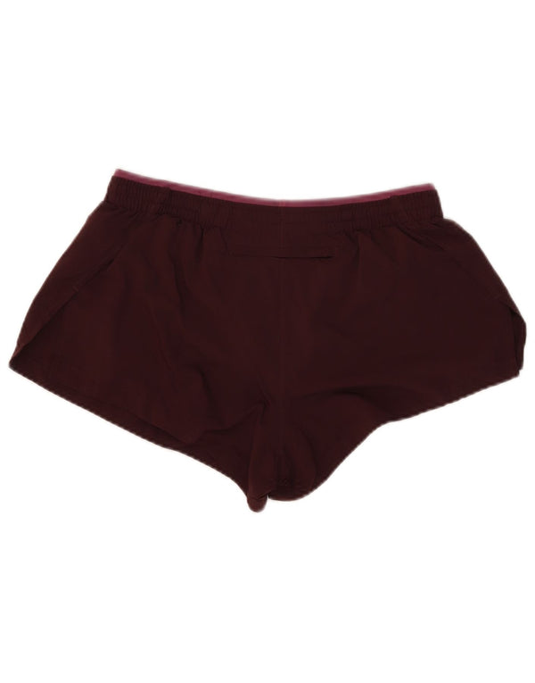 Nike Womens Dri Fit Sport Shorts UK 14 Medium Burgundy Colourblock