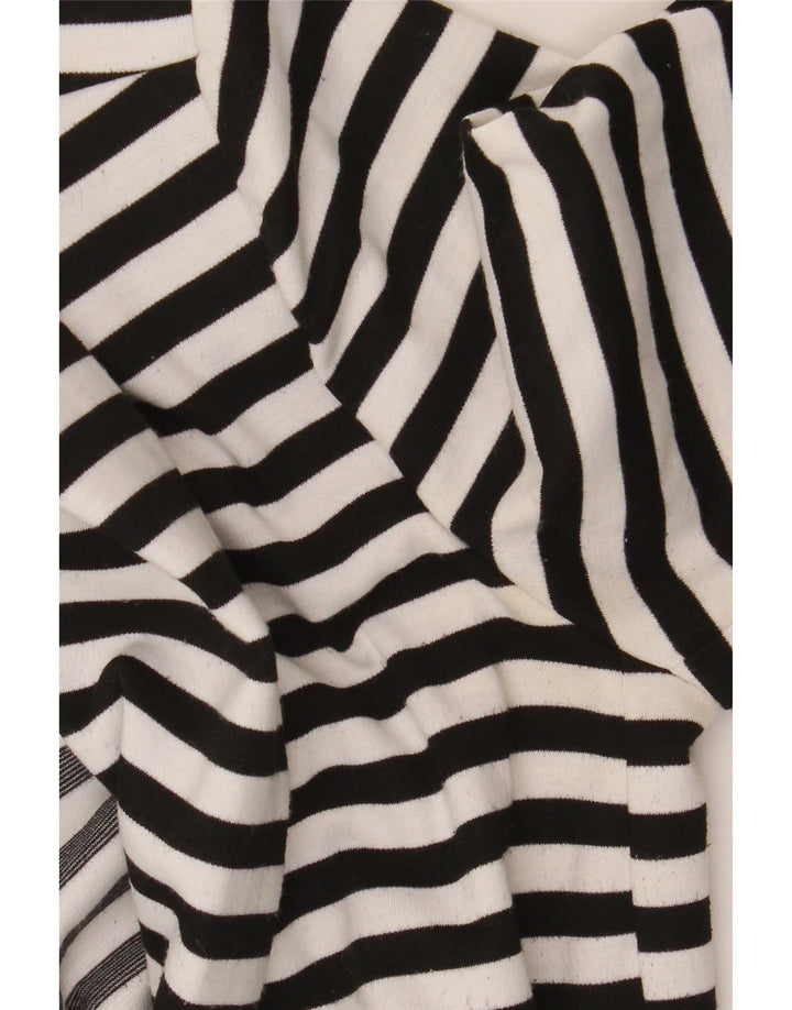 Marks & Spencer Womens Cardigan Top UK 8 Small  Black Striped Polyester