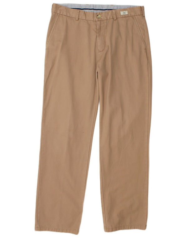 TOMMY HILFIGER Mens Straight Chino Trousers W34 L32 Beige Cotton