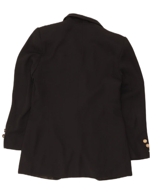 Bianca Womens Longline 1 Button Blazer Jacket EU 36 Small Black Polyester