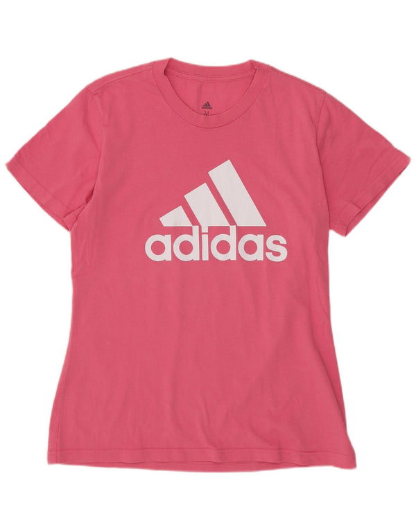 Adidas Womens Graphic T-Shirt Top UK 12/14 Medium Pink