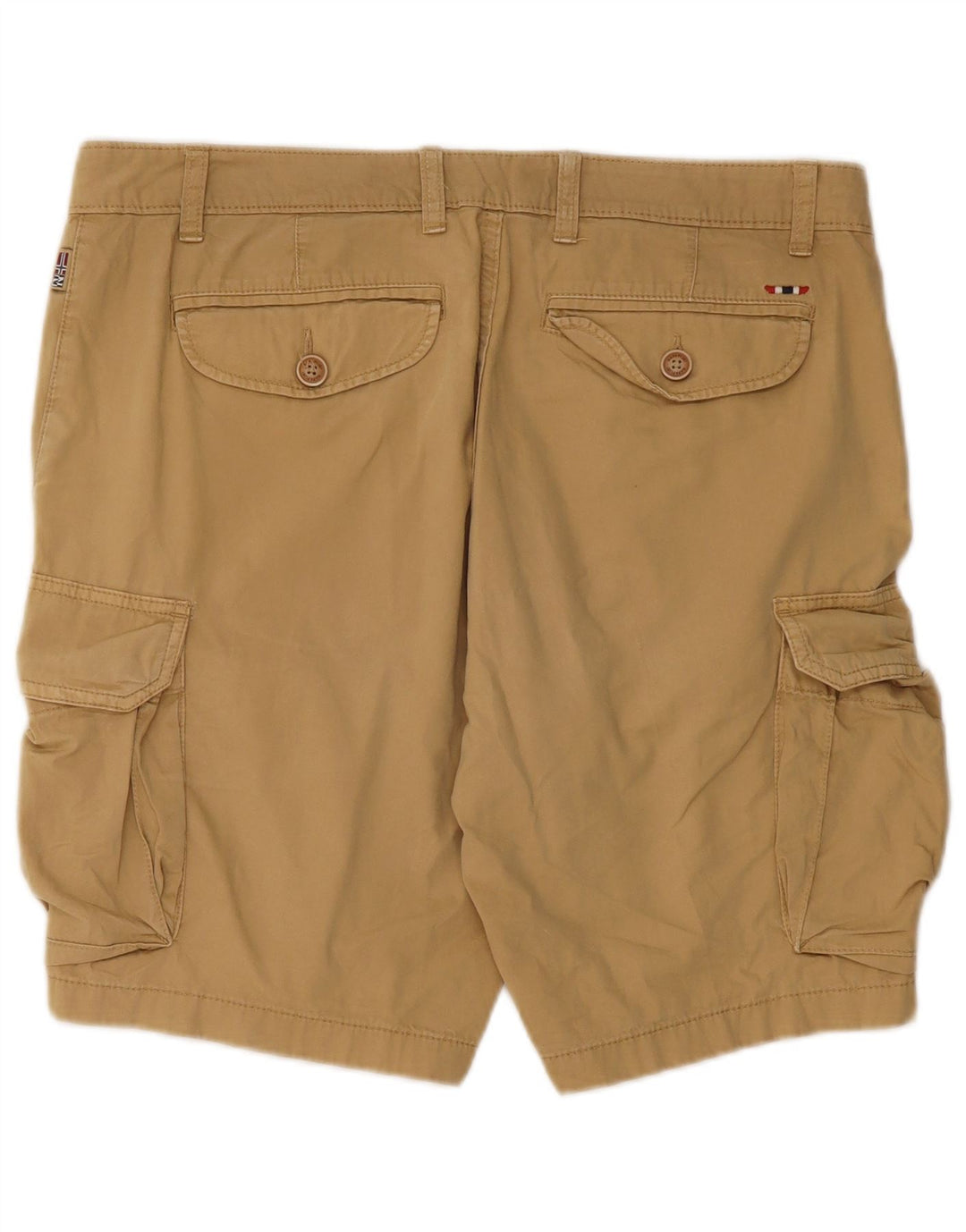 Napapijri Mens Cargo Shorts W34 Large Beige Cotton