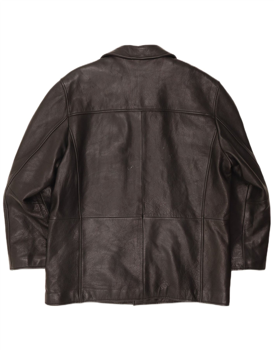 VINTAGE Mens Leather Jacket UK 46 3XL Black Leather