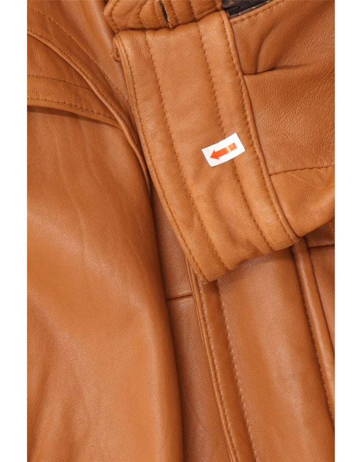 WESTBURY Mens Leather Jacket EU 58 2XL Brown Leather