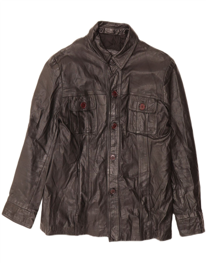 VINTAGE Mens Leather Jacket UK 36 Small Black Leather Vintage Vintage and Second-Hand Vintage from Messina Hembry 