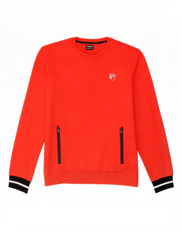 Ducati Boys Graphic Sweatshirt Jumper 13-14 Years XL Red Colourblock Cotton