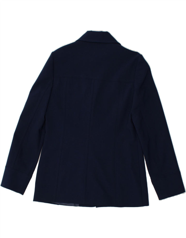 SISLEY Womens Blazer Jacket IT 44 Medium Navy Blue Polyester | Vintage Sisley | Thrift | Second-Hand Sisley | Used Clothing | Messina Hembry 