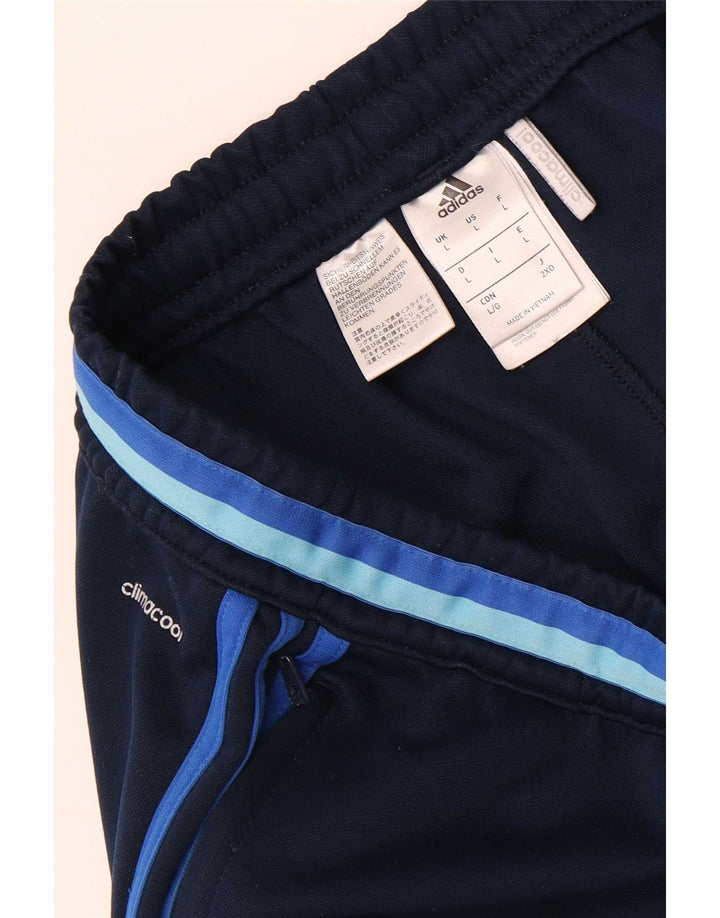 Adidas Mens Climacool Tracksuit Trousers Large Navy Blue Polyester