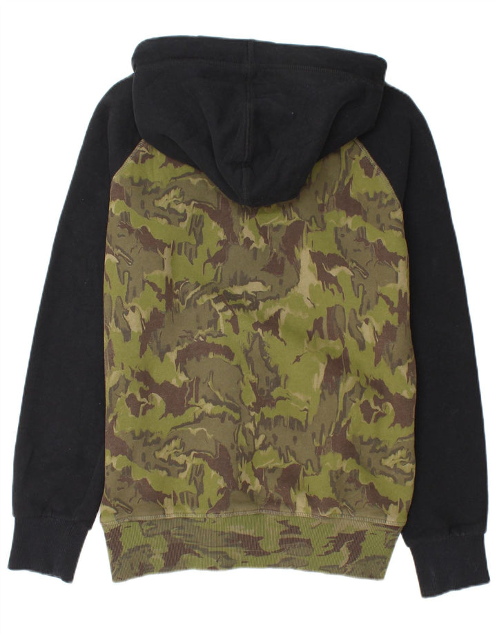 SUPERDRY Mens Graphic Hoodie Jumper Small Khaki Camouflage Cotton