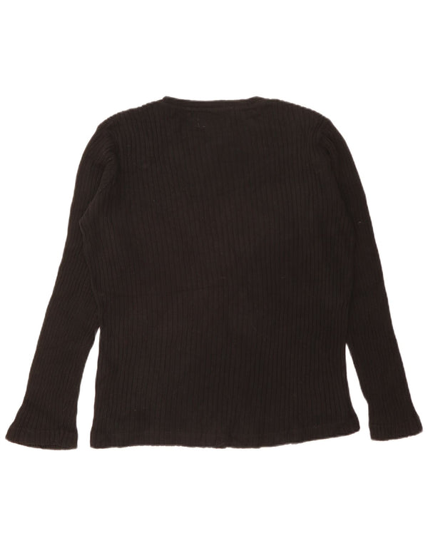 Rifle Womens Boat Neck Jumper Sweater UK 16 Large Black Striped Cotton