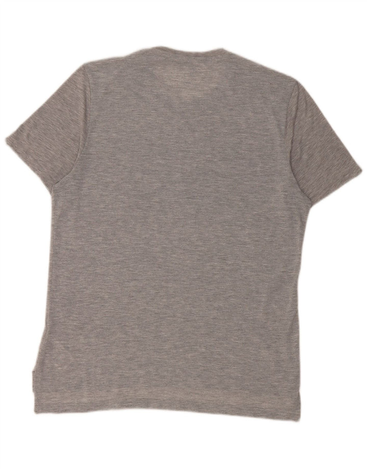 REEBOK Mens Graphic T-Shirt Top Medium Grey Polyester