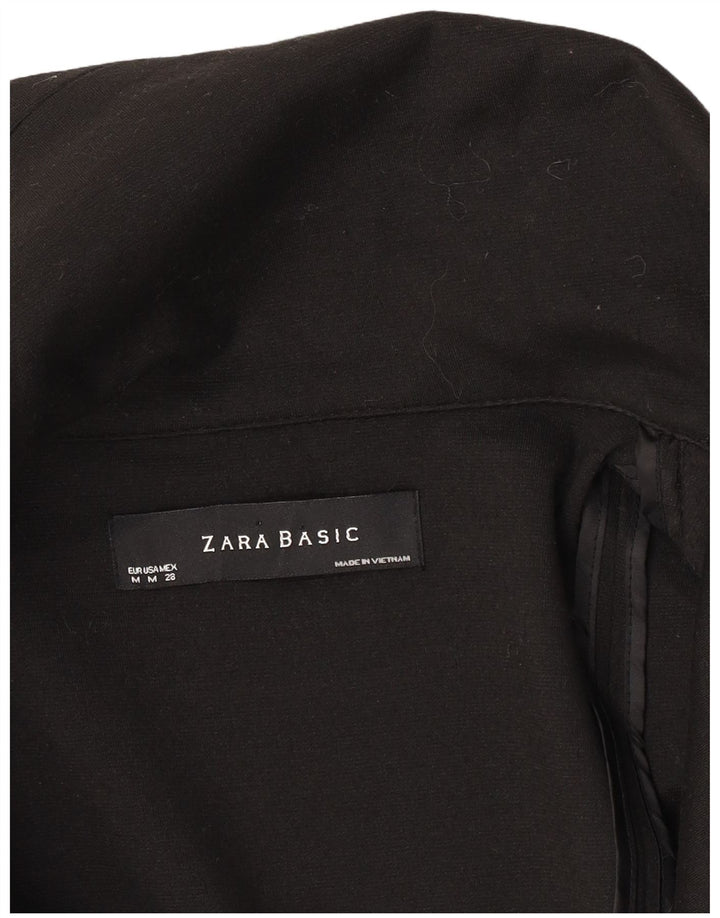 Zara Womens 1 Button Blazer Jacket UK 12 Medium Black