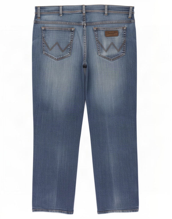 Wrangler Mens Texas Stretch Straight Jeans W40 L30 Blue Cotton