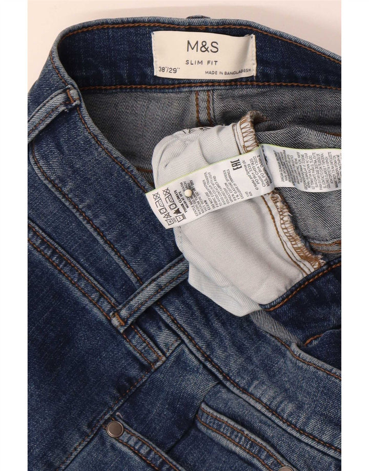 Marks & Spencer Mens Slim Jeans W38 L29 Blue Cotton
