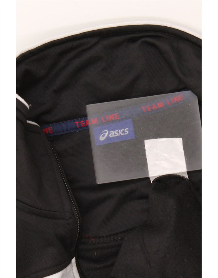 Asics Mens Graphic Tracksuit Top Jacket Medium Black Colourblock Polyester