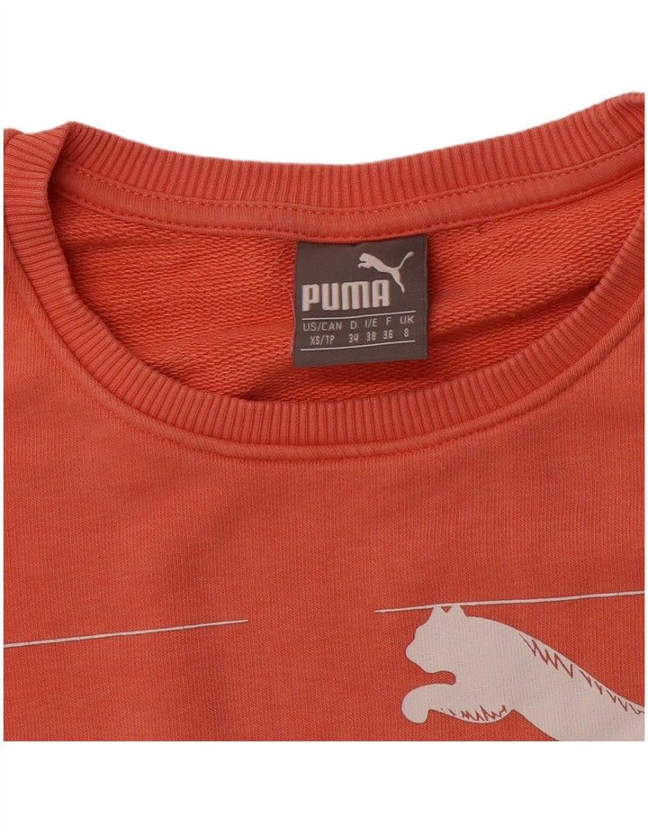 PUMA Womens Graphic Sweatshirt Jumper UK 8 Small Orange