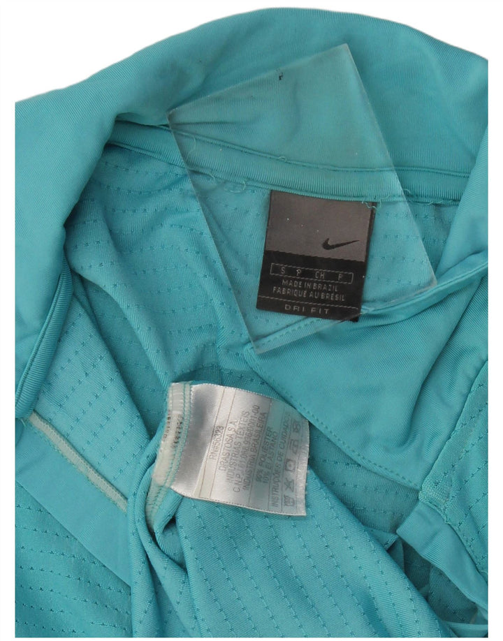Nike Womens Dri Fit Polo Shirt UK 10 Small Turquoise Polyester