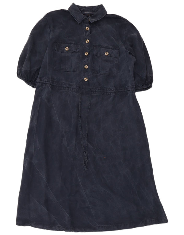 French Connection Womens Maxi Dress UK 14 Medium Navy Blue Lyocell