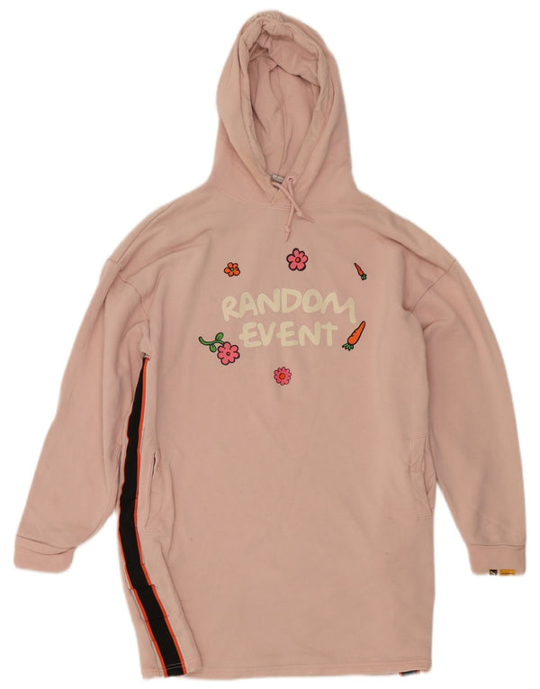 Puma Womens Graphic Oversized Hoodie Dress UK 10 Small Pink Colourblock