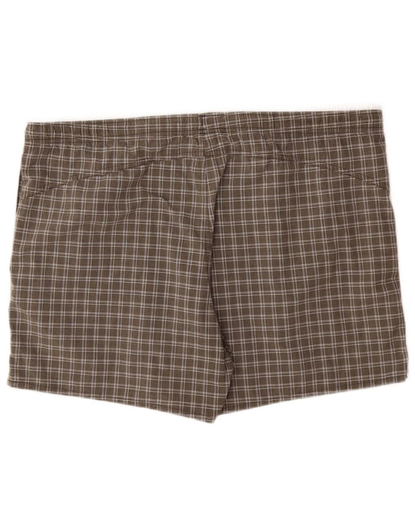 Adidas Mens Swimming Shorts Large Khaki Check Polyester