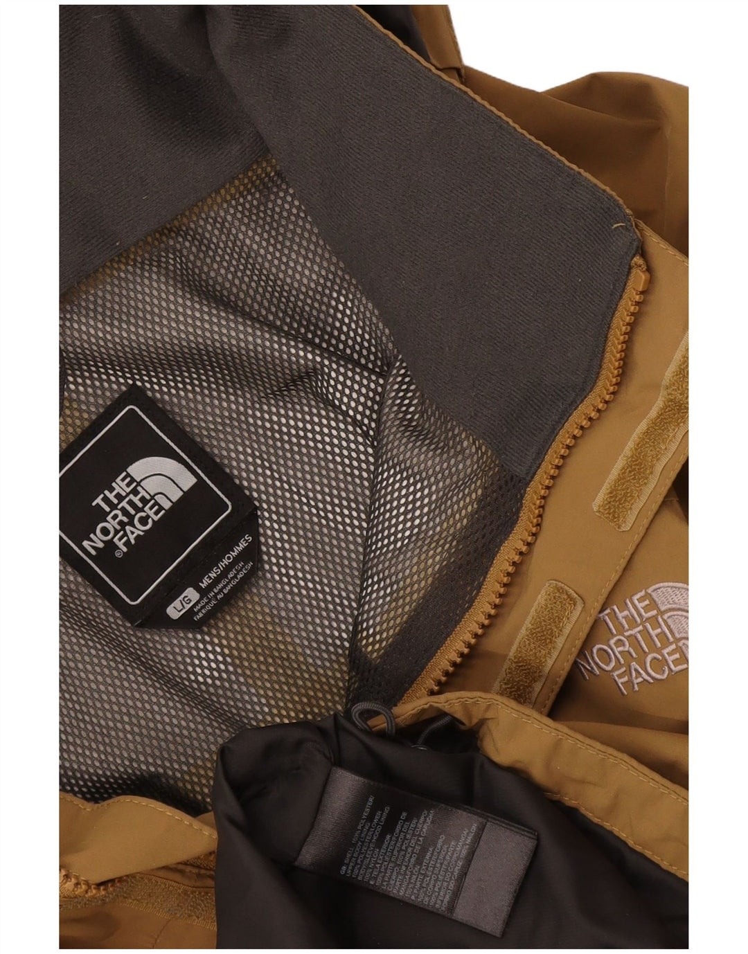 The North Face Mens Hooded Rain Jacket UK 40 Large Brown Polyester