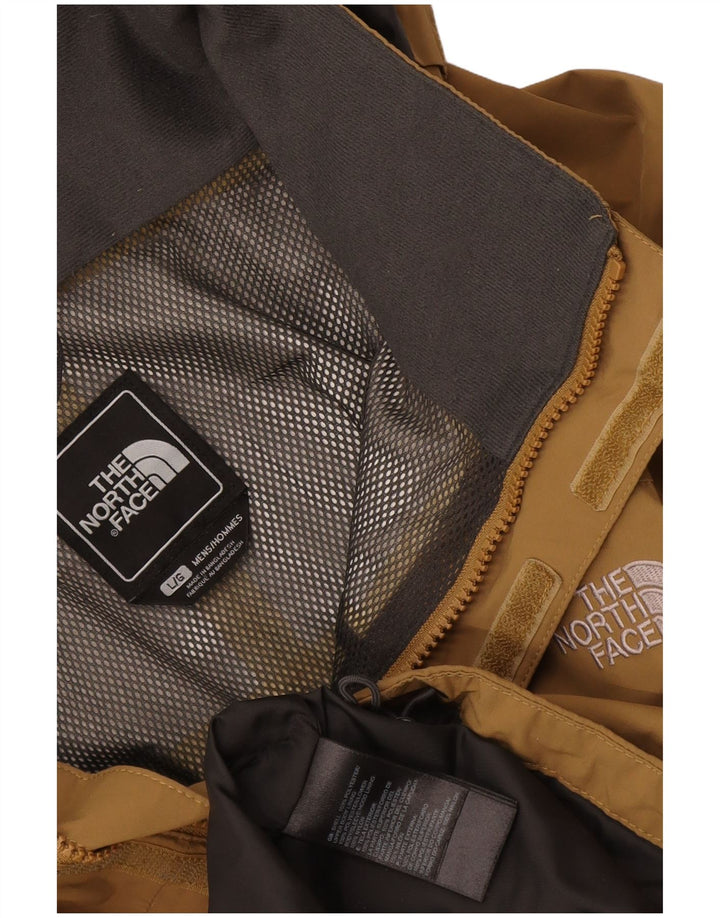 The North Face Mens Hooded Rain Jacket UK 40 Large Brown Polyester