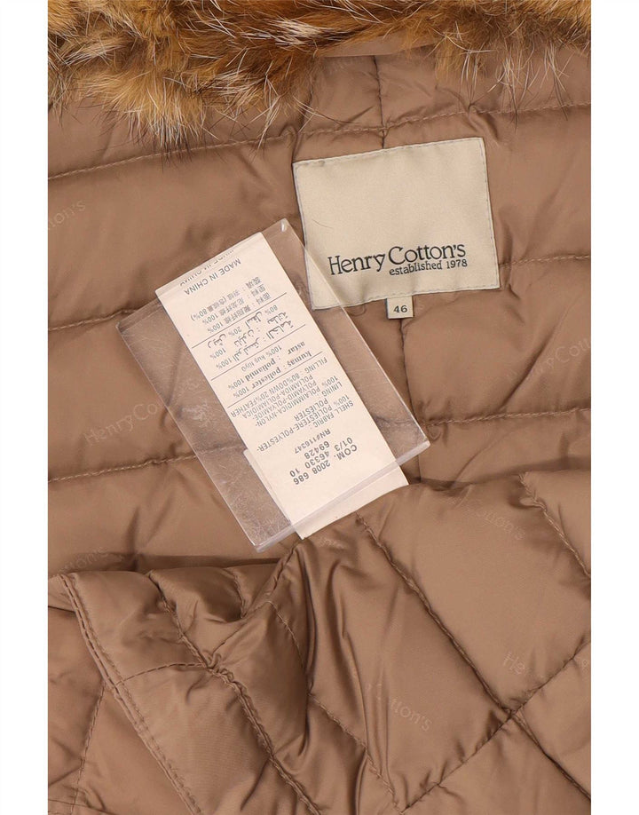 Henry Cottons Womens Padded Jacket IT 46 Large Brown Polyester