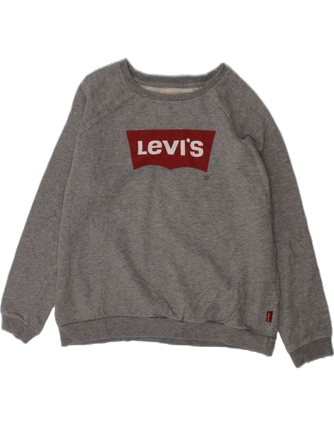 LEVI'S Boys Graphic Sweatshirt Jumper 11-12 Years Grey Cotton Vintage Levi's and Second-Hand Levi's from Messina Hembry 