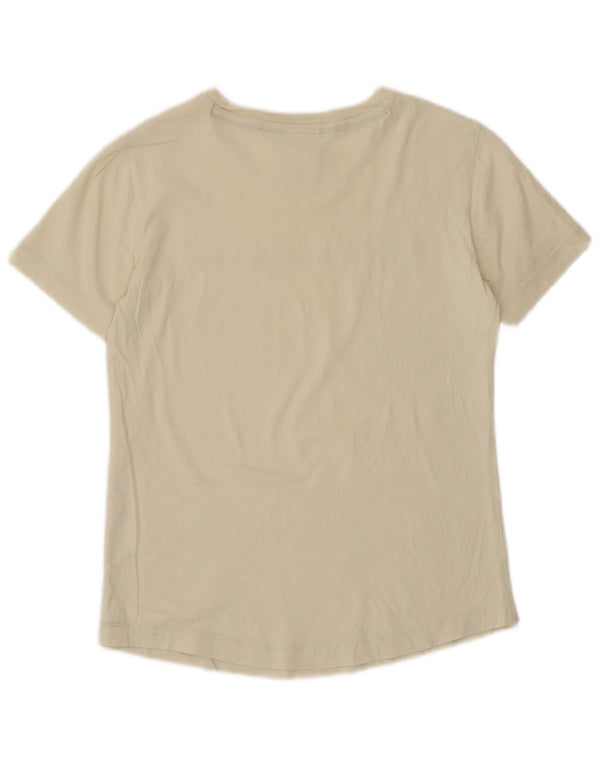 Champion Womens Graphic T-Shirt Top UK 10 Small Off White