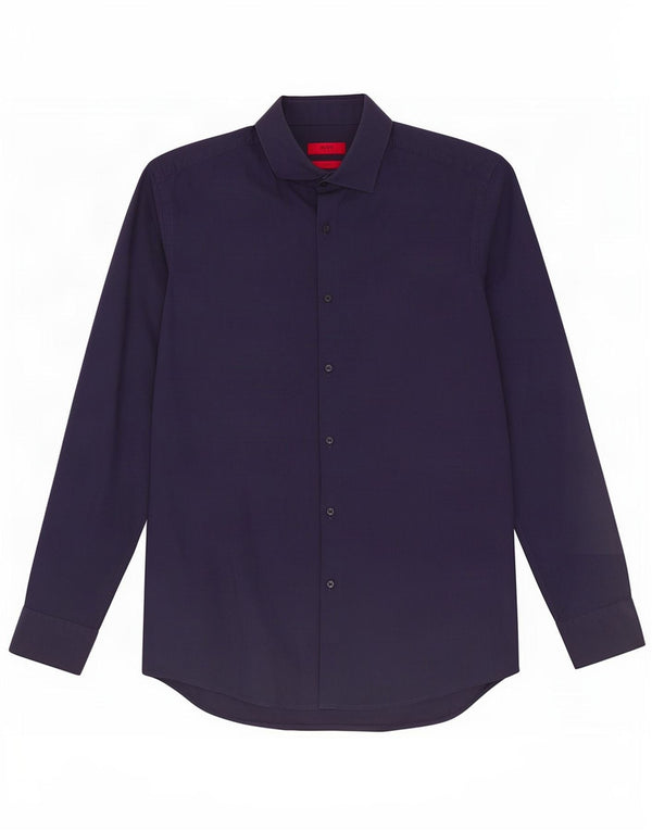 Hugo Boss Mens Slim Fit Shirt Size 42 16 1/2 Large Navy Blue Cotton